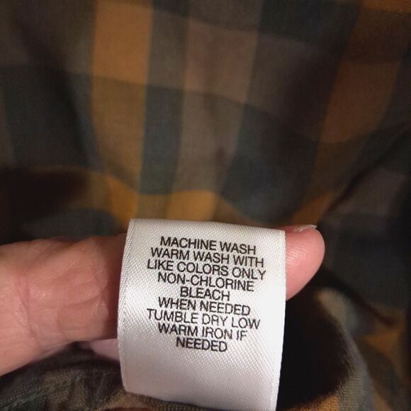 ROWM Men's Medium Shirt Button Down Long Sleeve 100% Cotton Corduroy Brown Plaid - Picture 7 of 16